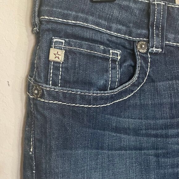 29L BIG Star Sweet Ultra Low Rise Jeans Bootcut Dark Wash Denim Stretch Women's - Picture 4 of 10